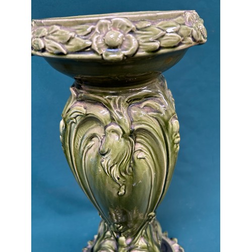 207 - An Art Nouveau ceramic jardiniere stand by Burmantofts Faience with impressed marks and number 2067 ... 