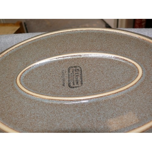 67 - A PAIR OF DENBY STONEWARE 'GREYSTONE SOUP TUREENS AND A MATCHING PLATTER