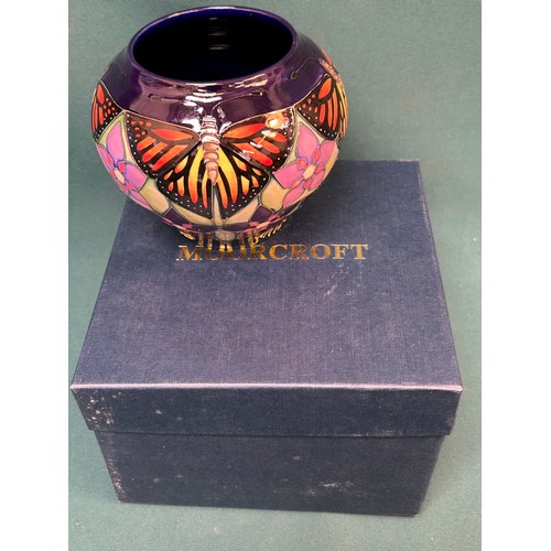8 - A Moorcroft vase in Monarch Butterfly pattern - signed to base & dated 2015 - with orginal box - 11c... 