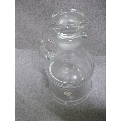 73 - A MOUTHBLOWN CRYSTAL CLEAR STACKABLE SUGAR AND CREAMER SET IN ORIGINAL BOX