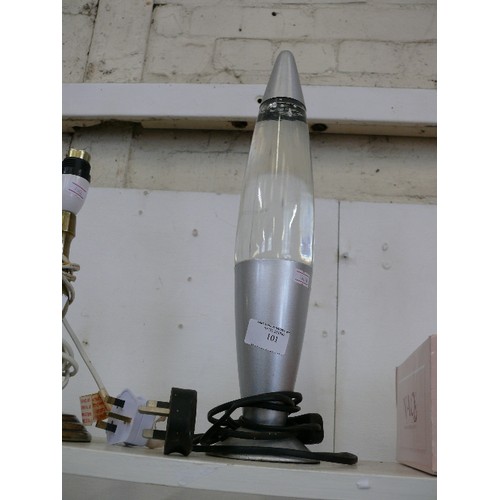 101 - A SILVER COLOURED LAVA LAMP