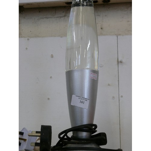 101 - A SILVER COLOURED LAVA LAMP