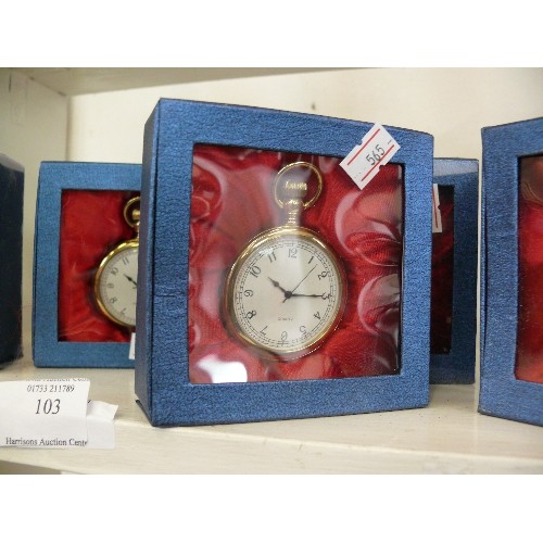 103 - 7 NEW AND BOXED POCKET WATCHES