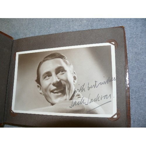 150 - A 1930'S PHOTOGRAPH ALBUM WITH SIGNED PHOTOS TO INCLUDE CHARLIE KUNZ, SAM BROWNE, RHYTHM SISTERS ETC