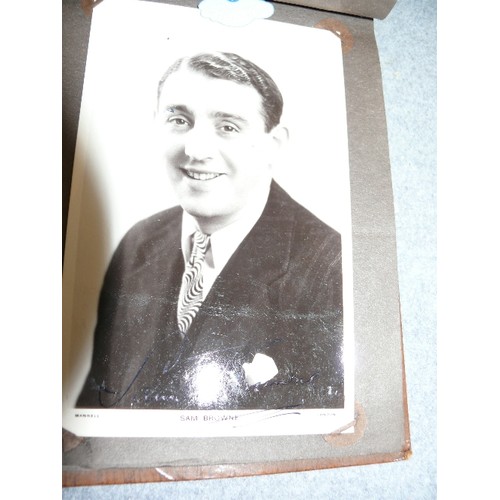 150 - A 1930'S PHOTOGRAPH ALBUM WITH SIGNED PHOTOS TO INCLUDE CHARLIE KUNZ, SAM BROWNE, RHYTHM SISTERS ETC