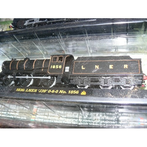 161 - 6 TRAINS FROM THE GREAT BRITISH LOCOMOTIVE COLLECTION, NEW IN PACKETS WITH MAGAZINES AND A BOX OF TR... 