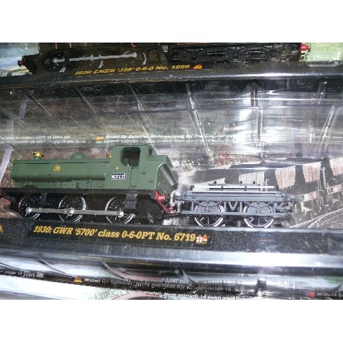 161 - 6 TRAINS FROM THE GREAT BRITISH LOCOMOTIVE COLLECTION, NEW IN PACKETS WITH MAGAZINES AND A BOX OF TR... 