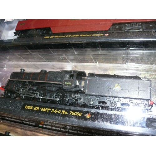 161 - 6 TRAINS FROM THE GREAT BRITISH LOCOMOTIVE COLLECTION, NEW IN PACKETS WITH MAGAZINES AND A BOX OF TR... 