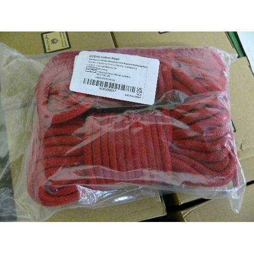 198 - A LARGE QUANTITY OF NEW RED ROPE