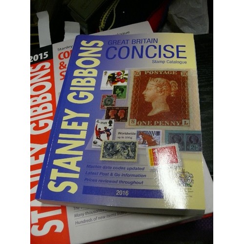 218 - QUANTITY OF ALBUMS TO INCLUDE 3 STANLEY GIBBONS STAMP CATALOGUES