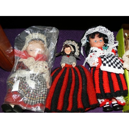 223 - 3 VINTAGE DOLLS IN NATIONAL WELSH COSTUME