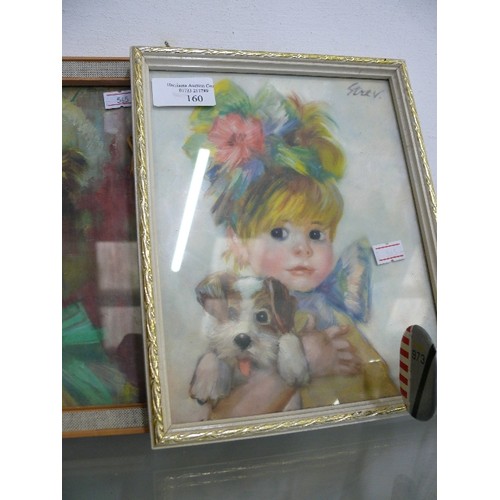 160 - 2 VINTAGE FRAMED AND GLAZED PRINTS 'AMANDA' BY STREVENS AND 1 OTHER