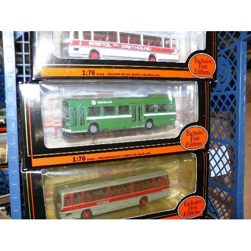 233 - TRAY OF 4 NEW BOXED GILBOW EFE DIECAST BUSES & COACHES INCLUDING MANCHESTER TRAN, ABBOTT'S, CROSVILL... 