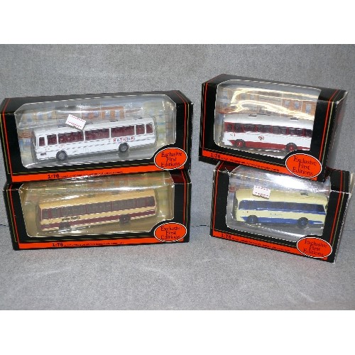 232 - TRAY OF 4 NEW BOXED GILBOW EFE DIECAST COACHES & BUSES INCLUDING EAST YORKSHIRE, ELLEN SMITH, RIBBLE... 