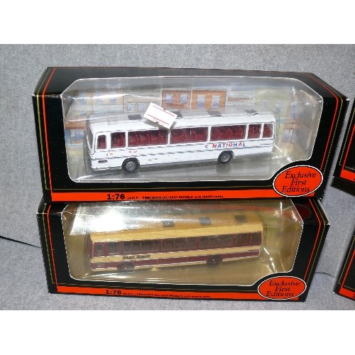 232 - TRAY OF 4 NEW BOXED GILBOW EFE DIECAST COACHES & BUSES INCLUDING EAST YORKSHIRE, ELLEN SMITH, RIBBLE... 