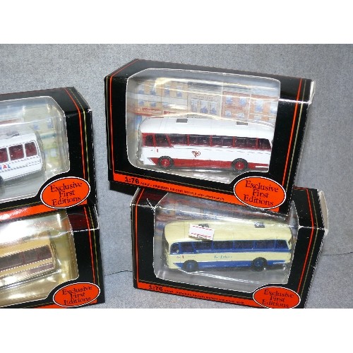 232 - TRAY OF 4 NEW BOXED GILBOW EFE DIECAST COACHES & BUSES INCLUDING EAST YORKSHIRE, ELLEN SMITH, RIBBLE... 