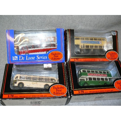 231 - TRAY OF 4 NEW BOXED GILBOW EFE DIECAST BUSES INCLUDING VALLIANT, BRISTOL MW/LS UNITED, BIRMINGHAM CI... 