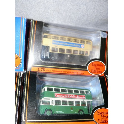 231 - TRAY OF 4 NEW BOXED GILBOW EFE DIECAST BUSES INCLUDING VALLIANT, BRISTOL MW/LS UNITED, BIRMINGHAM CI... 