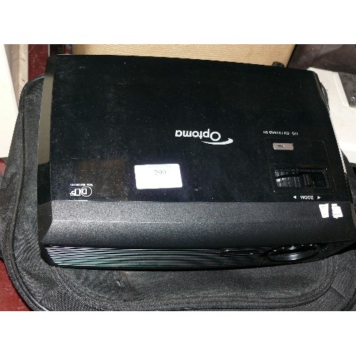 299 - AN OPTOMA DS316L DLP PROJECTION DISPLAY WITH CARRY CASE AND A VINTAGE PROJECTOR