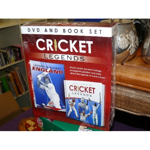 224 - WORLDCUP CRICKET TABLE TOP GAME PLUS A NEW AND SEALED DVD AND BOOK SET