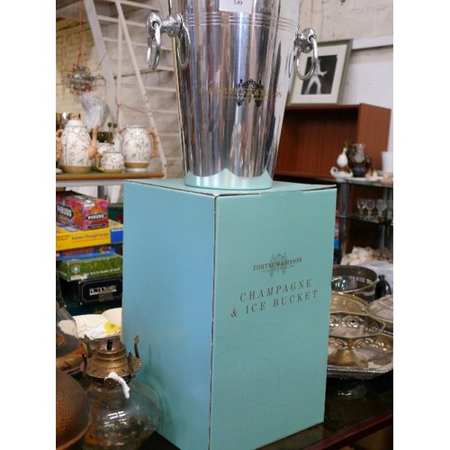 349 - A LARGE FORTNUM AND MASON CHAMPAGNE ICE BUCKET WITH ORIGINAL BOX