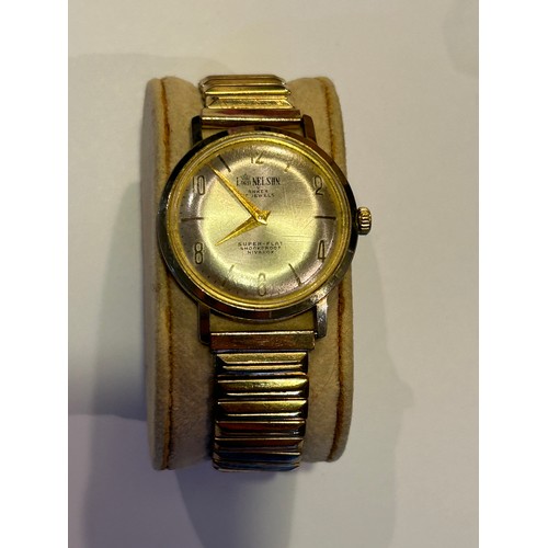 63 - Vintage gents watch by Lord Nelson, circa 1970's silvered dial with gilt numerals and hands, 17 jewe... 