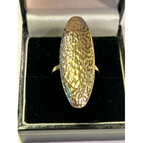 82 - A striking contemporary style 14ct gold designer ring by Milor of Milan - large oval shape - 4cm, 5 ... 