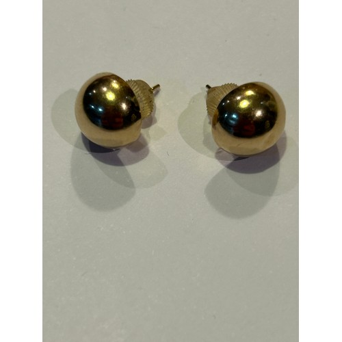 87 - A pair of 9ct gold ball (half sphere) earrings - 0.8 grams