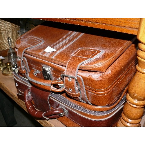 363 - 2 VINTAGE LEATHER SUITCASES BY ANTLER