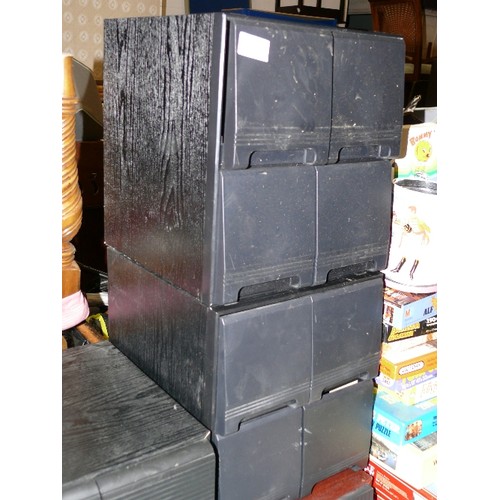 416 - 4 SETS OF PLASTIC DRAWERS FOR MUSIC CASSETTES