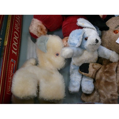 420 - VINTAGE SOFT TOYS INC DEANS RAG BOOK ELEPHANT, SWEEP GLOVE PUPPET ETC