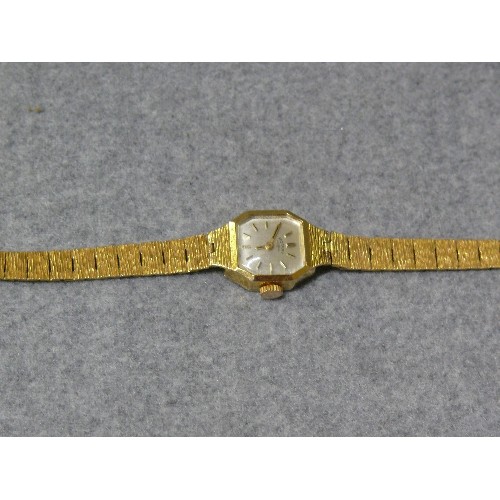 11 - 17 JEWELS ROTARY 9ct GOLD WATCH AND BRACELET WEIGHT GOLD ONLY 12.09gr WATCH WORKING