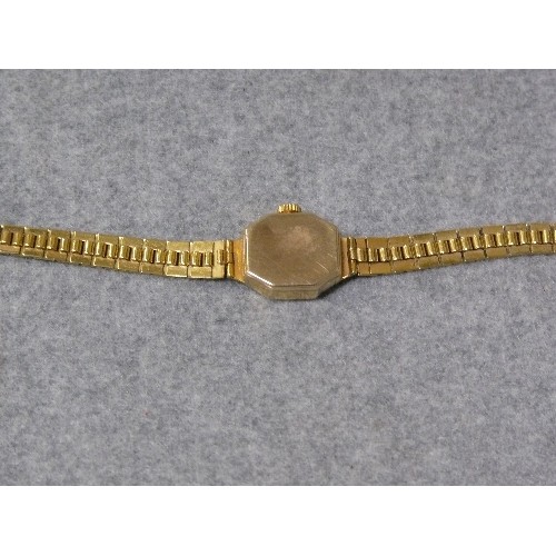 11 - 17 JEWELS ROTARY 9ct GOLD WATCH AND BRACELET WEIGHT GOLD ONLY 12.09gr WATCH WORKING