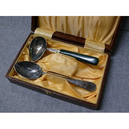 20 - A CHRISTENING SPOON AND ONE OTHER IN BOX SILVER PLATED