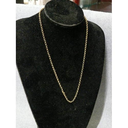 40 - A 9ct GOLD CHAIN WEIGHT 11.50gr 21 INCHES LONG