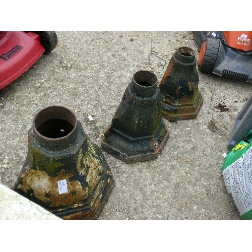 464 - 3 X ANTIQUE CAST IRON RAIN WATER HOPPERS