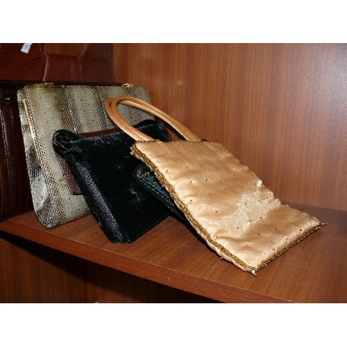 169A - 8 QUALITY LADIES HANDBAGS INCLUDING LEATHER, EEL SKIN, CLUTCH BAGS, EVENING BAGS