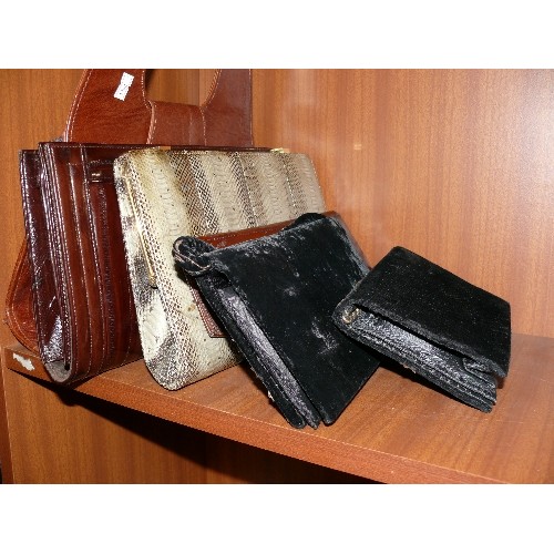 169A - 8 QUALITY LADIES HANDBAGS INCLUDING LEATHER, EEL SKIN, CLUTCH BAGS, EVENING BAGS