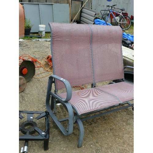 475 - SWING GARDEN CHAIR WITH GREY METAL FRAME