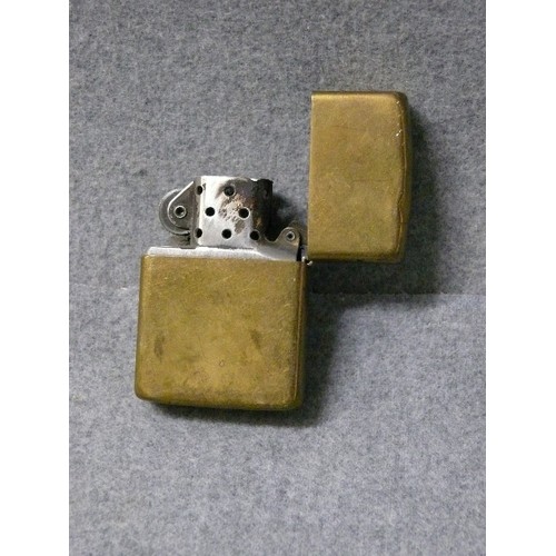 59 - A VINTAGE EARLY ZIPPO LIGHTER SOLID BRASS 1932 -1990