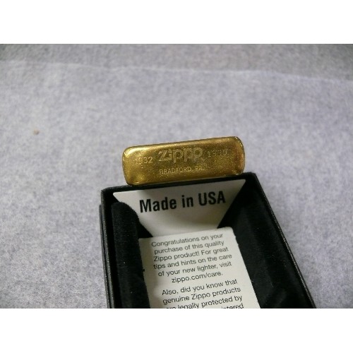 59 - A VINTAGE EARLY ZIPPO LIGHTER SOLID BRASS 1932 -1990