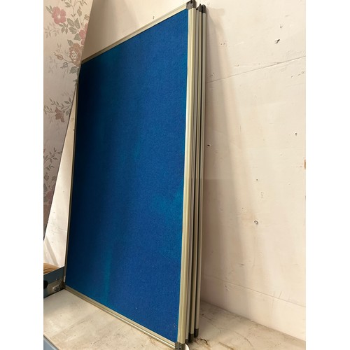 514 - 4 X BLUE FABRIC NOTICE BOARDS / PIN BOARDS