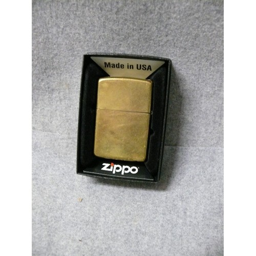 49 - A VINTAGE EARLY ZIPPO LIGHTER SOLID BRASS L XI  DEC 1995