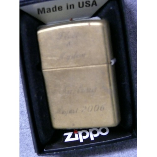 51 - A VINTAGE EARLY ZIPPO JACK DANIEL`S TENNESSEE WHISKEY LIGHTER SOLID BRASS A 07 JAN 2007