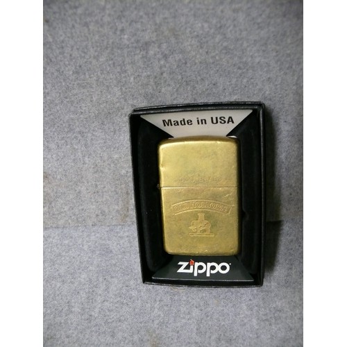 60 - A VINTAGE EARLY ZIPPO LIGHTER SOLID BRASS OLD HOLBAN