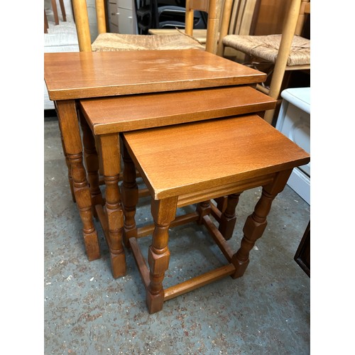 505 - NEST OF 3 TEAK TABLES