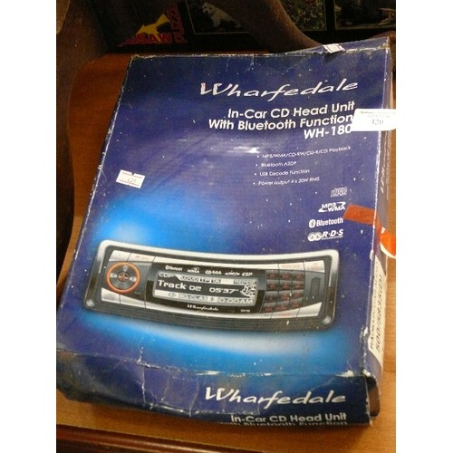 320 - WHARFEDALE IN-CAR CD HEAD UNIT WITH BLUETOOTH FUNCTION WH-180 IN ORIGINAL BOX