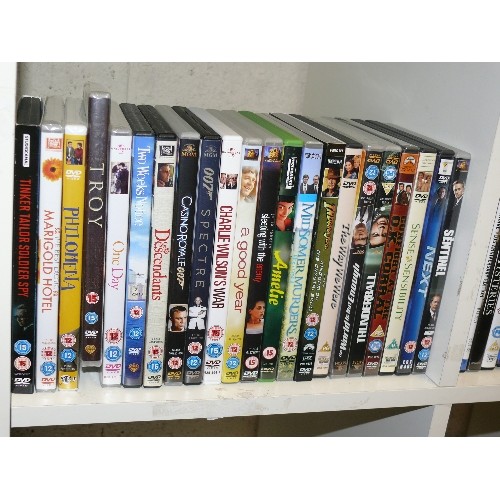 444 - 4 CUBES OF DVDS - ACTION / DRAMA / MUSICALS/ COMEDY - SKYFALL, ANGELS & DEMONS, DR NO, THUNDERBALL, ... 