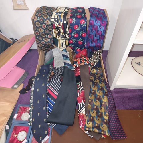 127 - A NICE SELECTION OF 65 NECKTIES, MANY OF THEM SILK