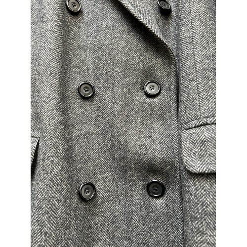 339 - A very good quality vintage Aquascutum at Harrods classic gents herringbone tweed wool over coat,  -... 